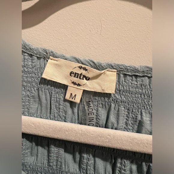 NWOT entro blue smocked oversized tee - Picture 6 of 7